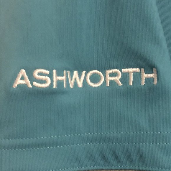2015 NBC Golf Ashworth Turquoise Blue Gray Golf Polo Men’s Size Large - Picture 4 of 12